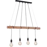 Selltec Pendelleuchte 4-flg. E27 60 cm rund schwarz/braun
