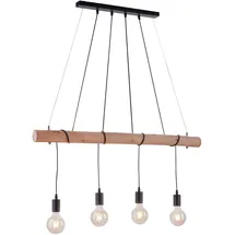 Selltec Pendelleuchte 4-flg. E27 60 cm rund schwarz/braun