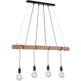 Selltec Pendelleuchte 4-flg. E27 60 cm rund schwarz/braun