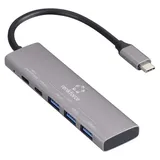 Renkforce RF-6439798 USB-Hub 5 Port USB-A USB 3.2 Gen1 5 GBit/s USB-C® PD Ladeanschluss Grau RF-USBH-280