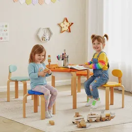 aiyaplay Kindersitzgruppe 5-teilig 69 x 45 x 69 cm Holz lackiert mehrfarbig