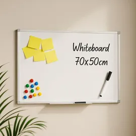 Wiltec Whiteboard Magnettafel 70 x 50 cm Weiß