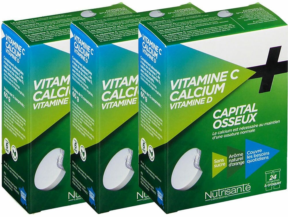 Nutrisanté CAPITAL OSSEUX Vitamine C, Calcium, Vitamine D 3x2x12 pc(s) comprimé(s)