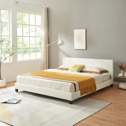 Kunstlederbett 180x200 cm Weiß