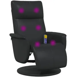vidaXL Massagesessel mit Fußteil Kunstleder 56,7 x 105 x 86,9 cm Schwarz drehbar, verstellbare Rückenlehne, Vibrationsmassage