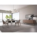 aea Komplett Set 7tlg Esszimmer Esstisch Neu 4x Stühle Luxus Sideboard mit Spiegel