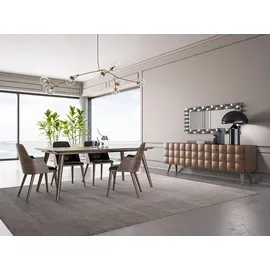 aea Komplett Set 7tlg Esszimmer Esstisch Neu 4x Stühle Luxus Sideboard mit Spiegel
