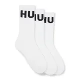 Hugo Socken, mit Statement-Print im 3er-Pack, Weiss, 43-46
