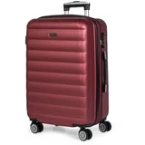 ITACA - Koffer Groß, Koffer Mittelgroß, Hartschalenkoffer M - Robuster Hartschalenkoffer & Koffer & Trolleys mit 4 Rollen, ideal als Reisekoffer für Jede Reise, Granat