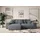 altdecor Ecksofa Cord 2-Sitzer Dunkelgrau