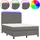 vidaXL Boxspringbett mit Matratze & LED Grau 140x200 cm Kunstleder