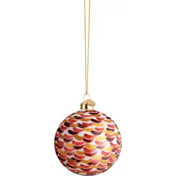 Souvenir Weihnachtskugel 8 cm mit Schuppen rot