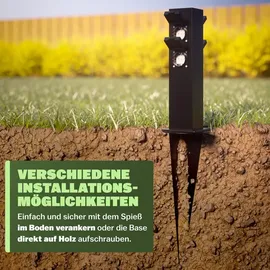 monzana Gartensteckdose 4-fach Schwarz 1 St.