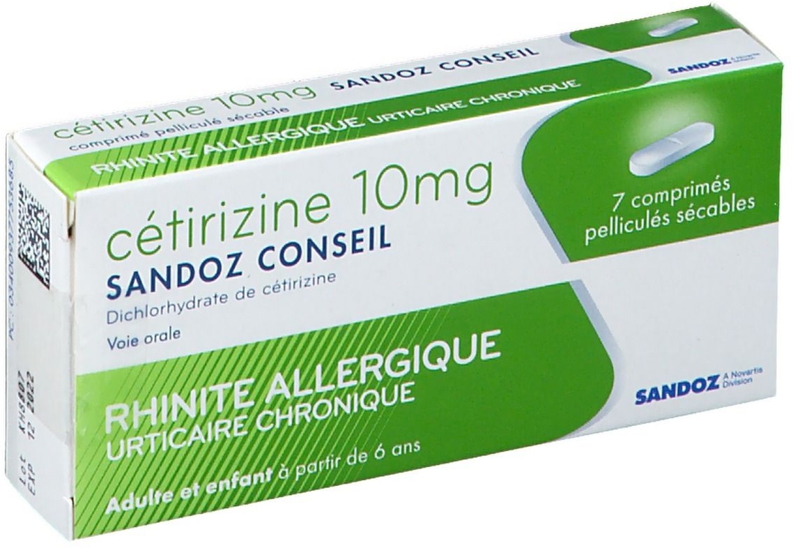 Cétirizine Sandoz Conseil® 10 mg 7 pc(s) comprimé(s)