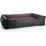 BedDog Hundebett Teddy, Hundesofa waschbares Hundebett mit Rand, Hundekissen Vier-eckig, für drinnen, draußen, Größe XXL, schwarz-braun