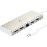 j5create USB-C Dual HDMI Mini Dock-Ethernet/ USB 3.1 HUB - PD2.0, USB 3.2 Gen 1 (3.1 Gen 1) Type-C, 60 W, 10,100,1000 Mbit/s, Beig... - PC (JCD381)