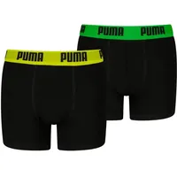 Puma Boy's Everyday Basic Boxer, Black/Various Logo Colors, 146/152 (2er Pack)