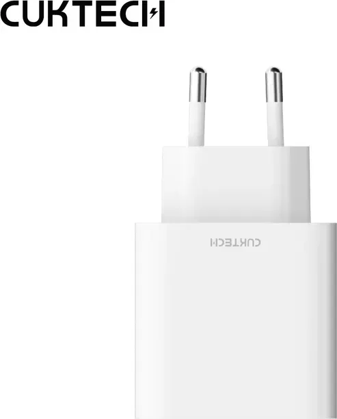 CUKTECH 30W Schnellladegerät, Adapter mit Typ-A- und Typ-C-Anschlüssen, EU-Stecker, A19EU, weiß
