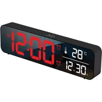 JVD Wecker Netzwecker, digital, schwarz, rote Anzeige - JVD