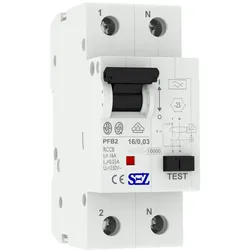SEZ Fi-Schalter 16A 30mA 2p 10kA 0090662 FI-Schutzschalter 5180