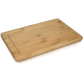Navaris Bambus Schneidebrett Brettchen XL - 35x23,5x1,8cm Küchenbrett messerschonend mit Saftrille - Küchen Holz Brett - Holzbrettchen Arbeitsplatte