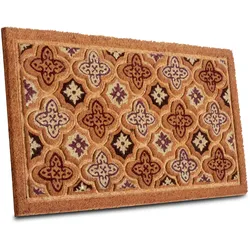 Fußmatte HANSE HOME "Mix Mats Kokos Moroccan Tiles, Türmatte", braun (kokos), B:45cm H:15mm L:75cm, Kokos, Teppiche, Strapazierfähig, pflegeleicht, robust, wetterfest, UV-beständig