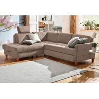 Home Affaire Ecksofa »Earl L-Form«, wahlweise auch mit Bettfunktion oder Bettfunktion mit Bettkasten, beige