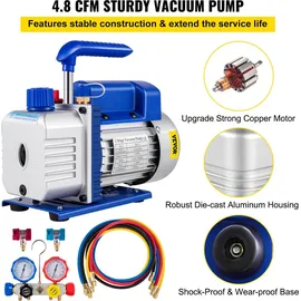 Vevor AC Vakuumpumpe Unterdruckpumpe Set 4,8 CFM 5PA 0–800PSI HVAC mit Koffer