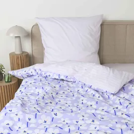 Tom Tailor Wendebettwäsche FRESH FLOWERS Lila 155 x 220 cm + 80 x 80 cm