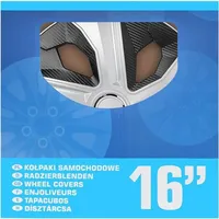 16 Zoll Radkappen-Set, silber/schwarz, 4-teilig
