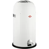 Wesco Kickmaster weiß, pulverbeschichtetes Stahlblech, eingebauter Dämpfer, 33 Liter Volumen, großer Einwurf