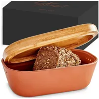 Steinzeit Design Brotkasten - Brotbox aus atmungsaktivem Ton –