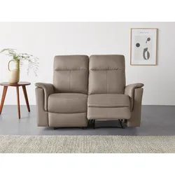 2-Sitzer HOME AFFAIRE "Southbrook", grau (hellgrau), B:144cm H:99cm T:92cm, Kunstleder 100% Polyurethan, Sofas, mit manueller und elektrischer Relaxfunktion