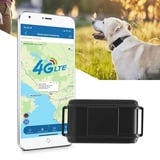 TKMARS Hunde Tracker 4G GPS mit Leine, 3000mah Batterie, Schall Alarm, Zwei-Wege-Audio, Mehrfacher Alarm Tracker für große Hunde mit Echtzeit Tracking, Arbeitet über SMS/APP/Web Plattform ohne ABO