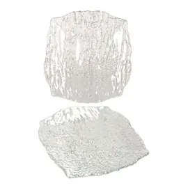 VAN WELL 2er Set St. Tropez Servierplatte Glas quadratisch 28,0 x 28,0 cm - 5410030