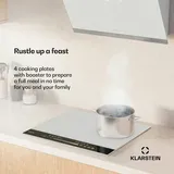 Klarstein DualTone Hybrid Induktionskochfeld | Flex Zone | LED Display | Slider Control | 7200 W Weiß