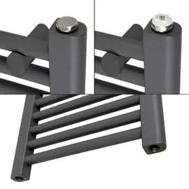 luxebath Badheizkörper Sahara 600 x 800 mm anthrazit gerade mit Seitenanschluss