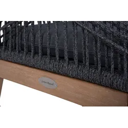 Elegante Akazienstühle mit Komfort-Sitzauflage, 4er Set, grau
