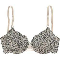 Bügel-BH LASCANA, Damen, Gr. 85, Cup B, braun (leodruck), Microtouch, Obermaterial: 88% Polyamid, 12% Elasthan, sexy, BHs, in einem aufregenden Leo-Look, sexy Dessous