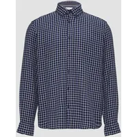 S.Oliver - Regular Fit: Strukturiertes Baumwollhemd mit Button-down-Kragen, Herren, blau, XL