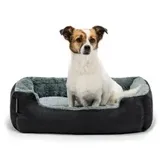 LIONTO Hundebett, mit Wendekissen grau/ schwarz M