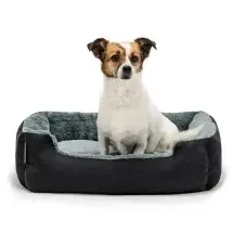 LIONTO Hundebett, mit Wendekissen grau/ schwarz M