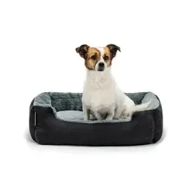 LIONTO Hundebett, mit Wendekissen grau/ schwarz M