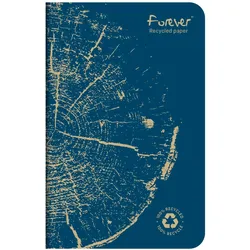 Forever 5x Notizheft 9x14 cm FOREVER PREMIUM, 100% recycelt, 48 Blatt kariert, Weißes Recyclingpapier 90g - Sortiert 68492C