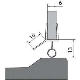 Polysan Polysan-Türdichtung unten, Glas 6mm, 1000mm