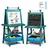 Costway - 3 In 1 Kinder Staffelei, Doppelseitig, Whiteboard & Kreidetafel & Zeichenpapier, Standtafel Inkl. Magneten, 2 Regalebenen Holztafel Mit 2 Aufbewahrungsboxen Blau