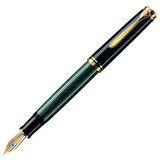 Pelikan Souverän 600, Schwarz-Grün, EF (extra-fein), hochwertiger Kolbenfüller im Geschenk-Etui, 980003