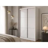 beautysofa Schwebetürenschrank VIVA 120 x 216 x 61 cm Weiß