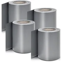 Juskys PVC Sichtschutzstreifen 0,19 x 35 m hellgrau 4er Set inkl. Befestigungsklemmen 120 St.