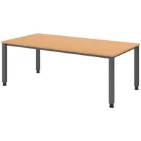 Bümö Schreibtisch Buche, Nachbildung,Buche, Rechteckig, 200x74x100 cm FSC Mix,